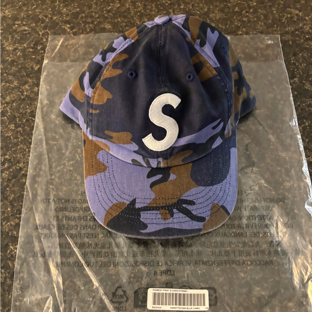 SUPREME BLUE CAMOUFLAGE 6 PANEL HAT MWT